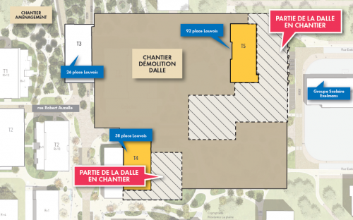 Démolition de la dalle Est : 1er Secteur