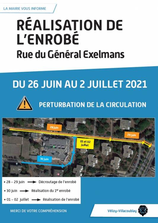 Travaux : à partir du 26 juin, perturbation de la circulation rue du Général Exelmans