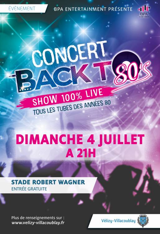 Concert : la troupe Back to 80's au stade Wagner le 4 juillet