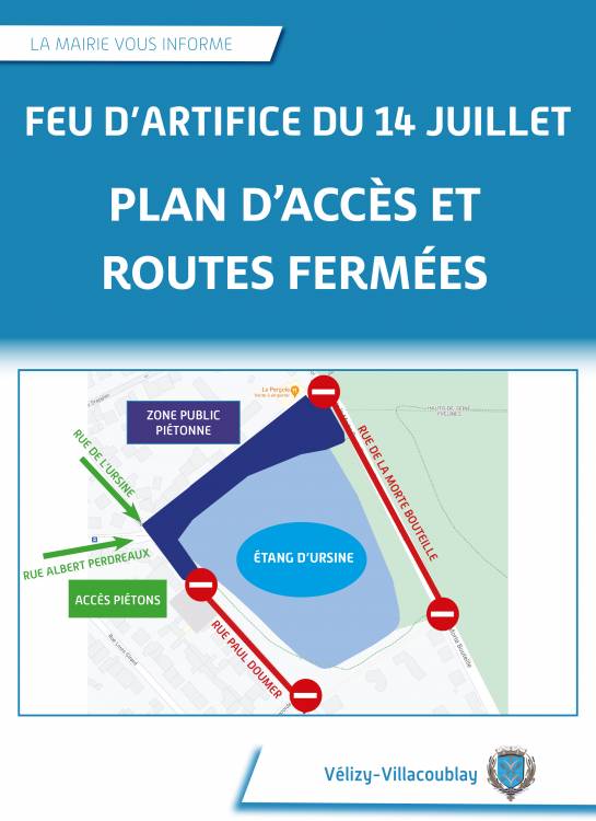 Feu d'artifice du 14 juillet : plan d'accès et routes fermées