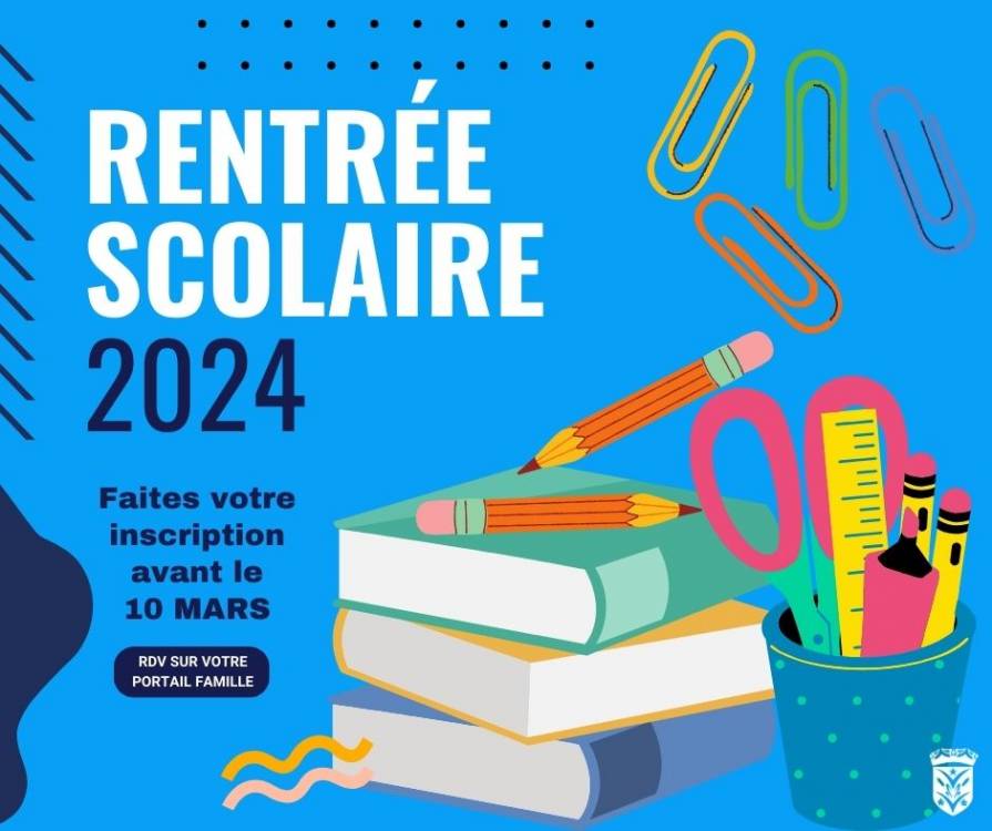 Rentrée scolaire 2024 : faites l'inscription de votre enfant dès maintenant !